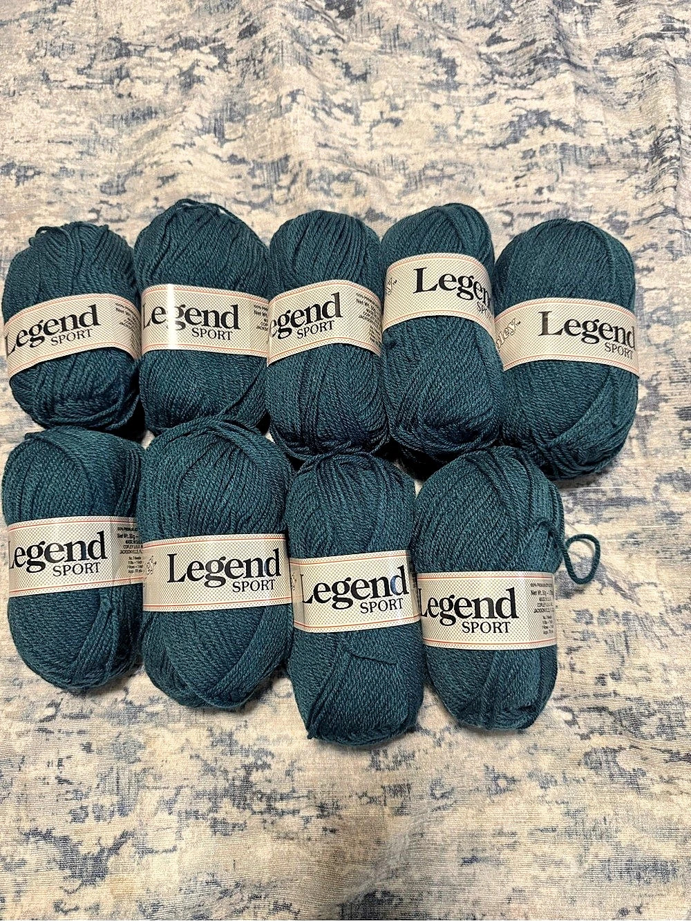 Vintage Copley Legend Sport Yarn Lot of 9 Teal Shade 877